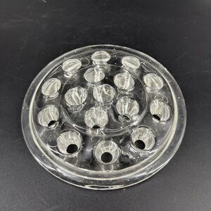 Vintage Clear Flower Frog 16 Holes 5" Diameter Stem Holder Arrangements